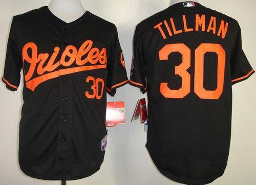 Orioles #30 Chris Tillman Black Cool Base Stitched MLB Jersey